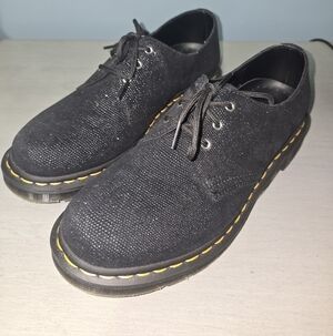 Dr. Martens Glitter Ray Black Oxford Shoes Women's Size 10